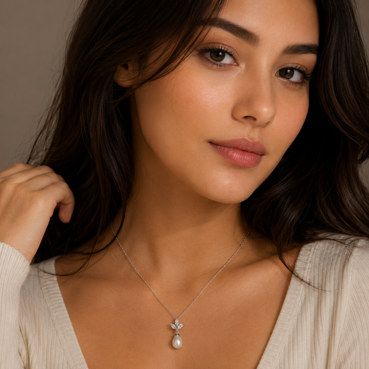 Eternal Pearl & Diamond Necklace – A Whisper of Elegance for Life’s Most Beautiful Moments