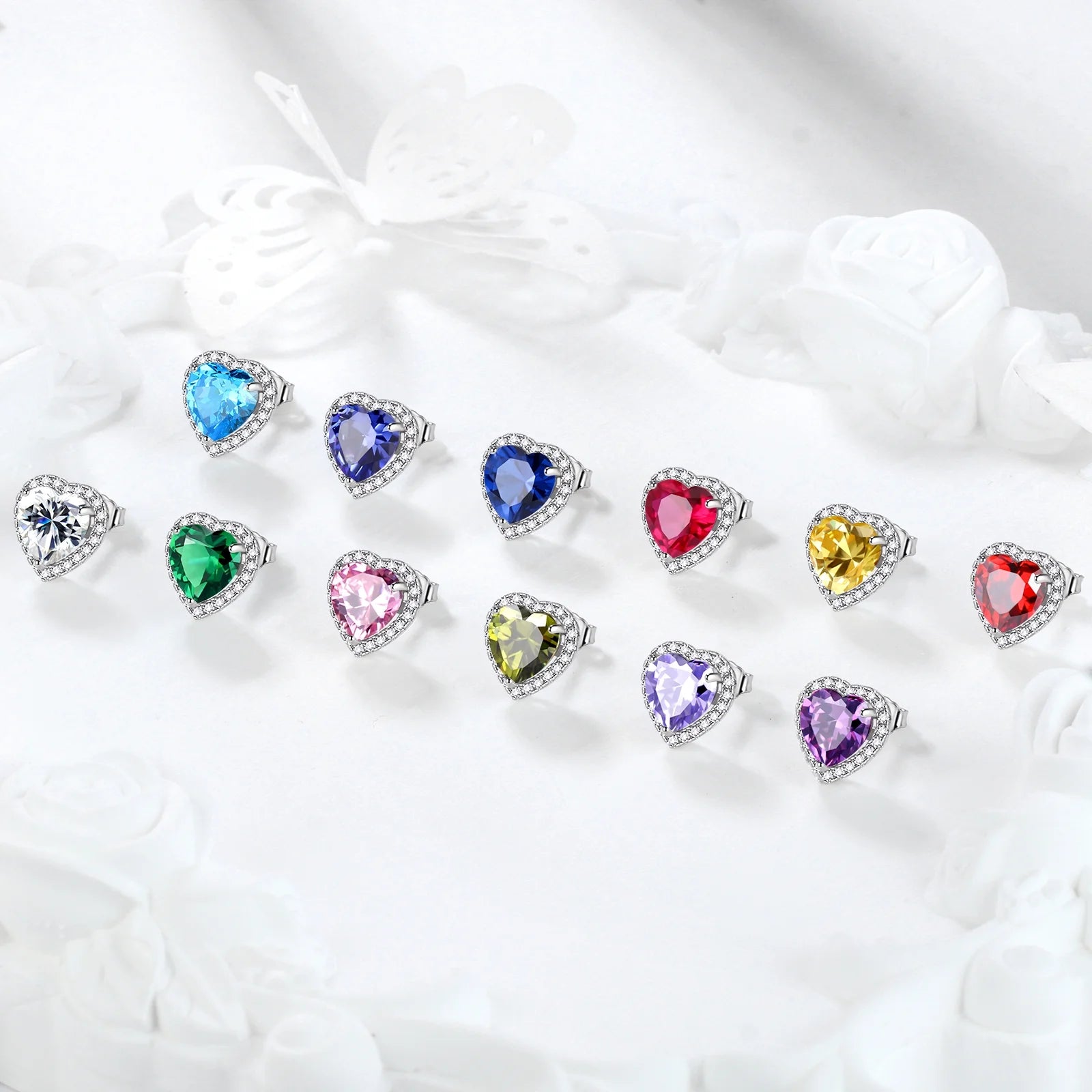 Heart Women Jewelry Sets 925 Sterling Silver Necklace Earrings Yellow Citrine November Birthstone Jewelry Set Christmas Valentine Birthday Gift for Wife Mother